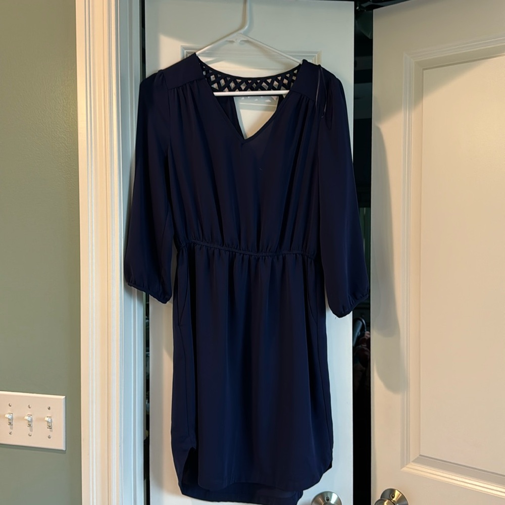 Navy blue 3/4 Sleeve Dress